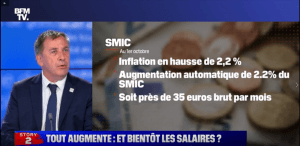 Laurent Munerot s’exprime sur l'augmentation des salaires en direct sur BFM TV