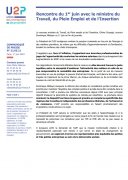 Rencontre du 1er juin avec le ministre du Travail, du Plein Emploi et de l’Insertion