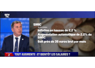 Laurent Munerot s’exprime sur l'augmentation des salaires en direct sur BFM TV