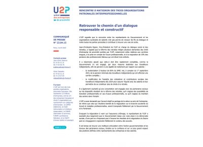 Rencontre à Matignon des trois organisations patronales interprofessionnelles